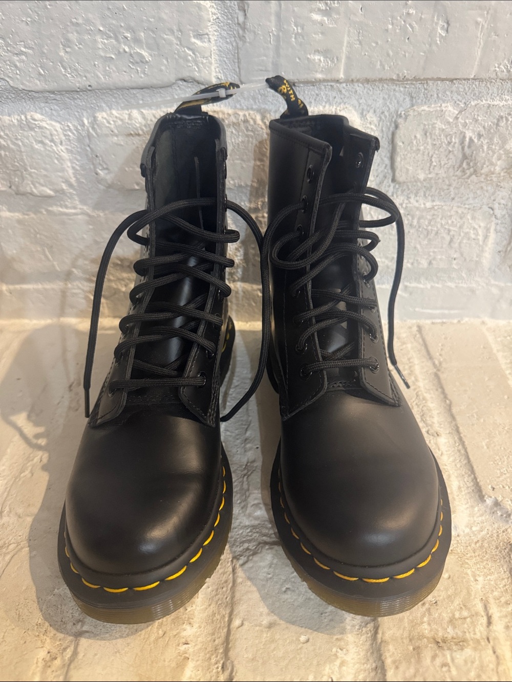 Doc Martens Black Combat Boots, Women's Moto Style